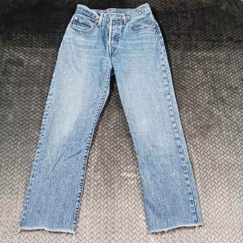 Levi's 501 Jeans Women's 26x26 Blue Cotton Denim Straight Cropped Button-Fly
